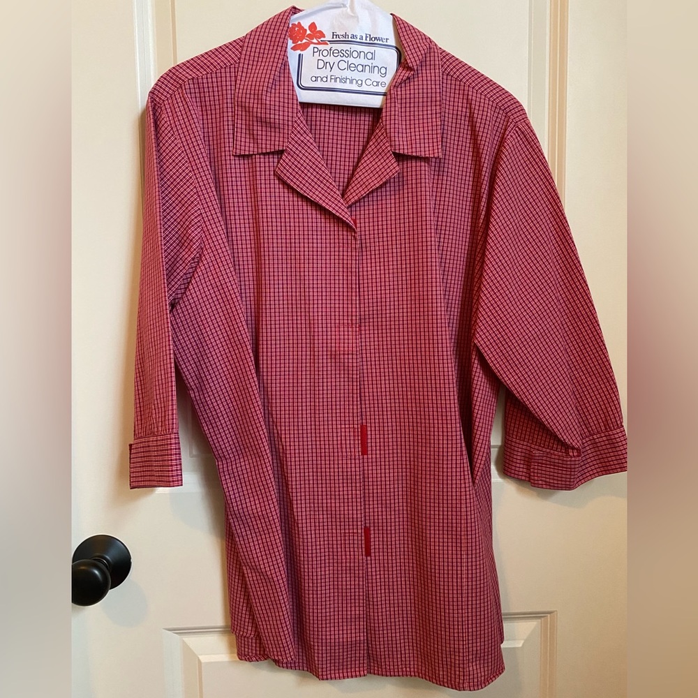 Plaid Collared Blouse - Picture 8 of 8